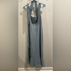 Midi Length - Tie shoulder - blue dress